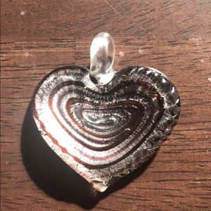 Stunning Spiral Striped Heart Pendent